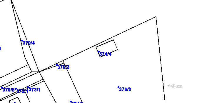 Parcela st. 374/4 v KÚ Kunčičky u Bašky, Katastrální mapa