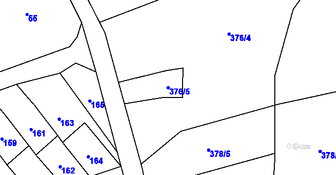 Parcela st. 376/5 v KÚ Kunčičky u Bašky, Katastrální mapa