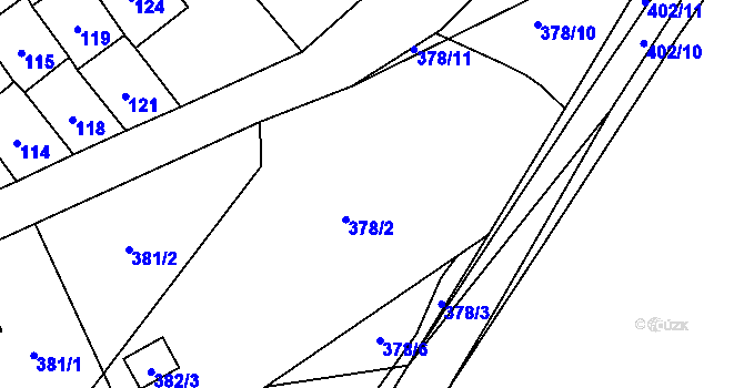 Parcela st. 378/2 v KÚ Kunčičky u Bašky, Katastrální mapa