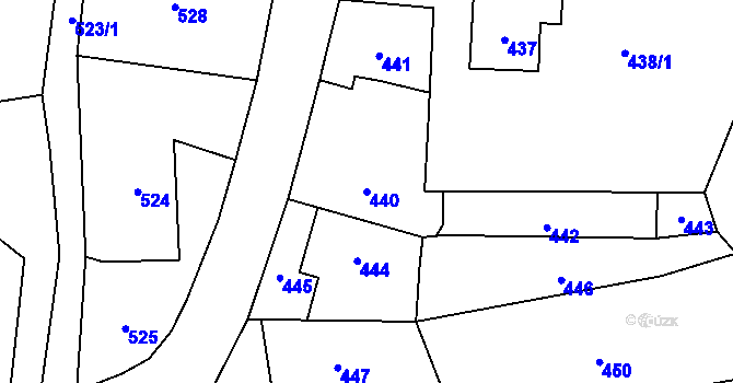 Parcela st. 440 v KÚ Kunčičky u Bašky, Katastrální mapa