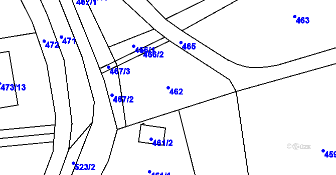Parcela st. 462 v KÚ Kunčičky u Bašky, Katastrální mapa