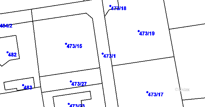 Parcela st. 473/1 v KÚ Kunčičky u Bašky, Katastrální mapa