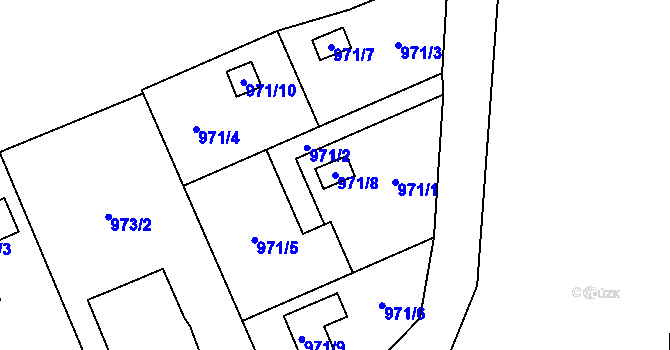 Parcela st. 971/8 v KÚ Kunčičky u Bašky, Katastrální mapa