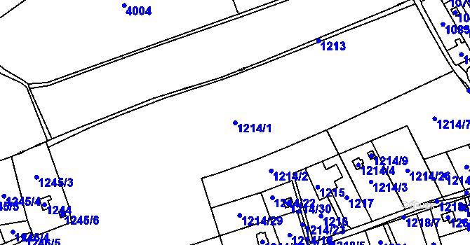 Parcela st. 1214/1 v KÚ Kunčičky u Bašky, Katastrální mapa