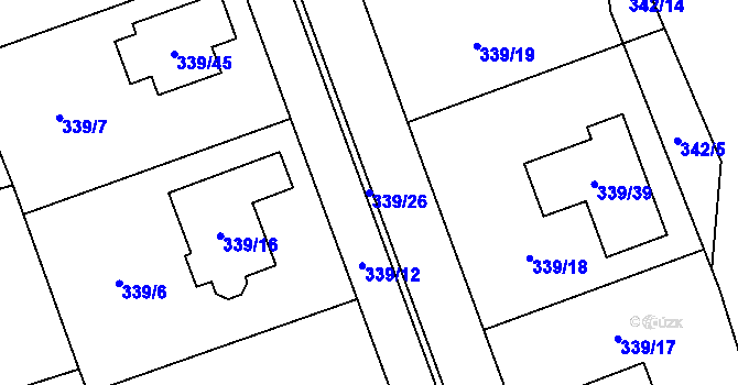 Parcela st. 339/26 v KÚ Kunčičky u Bašky, Katastrální mapa
