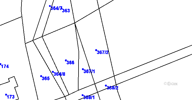 Parcela st. 367/2 v KÚ Kunčičky u Bašky, Katastrální mapa