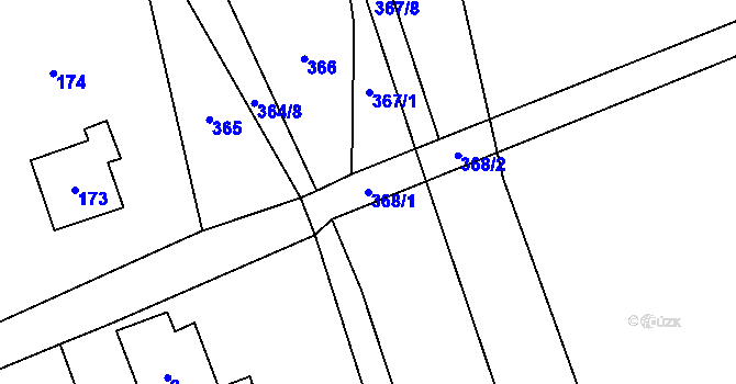 Parcela st. 368/1 v KÚ Kunčičky u Bašky, Katastrální mapa