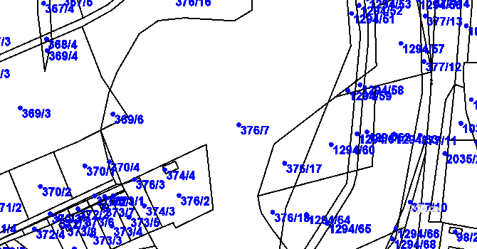 Parcela st. 376/7 v KÚ Kunčičky u Bašky, Katastrální mapa