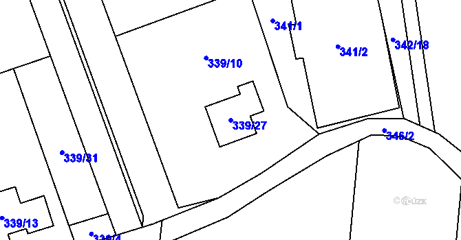Parcela st. 339/27 v KÚ Kunčičky u Bašky, Katastrální mapa