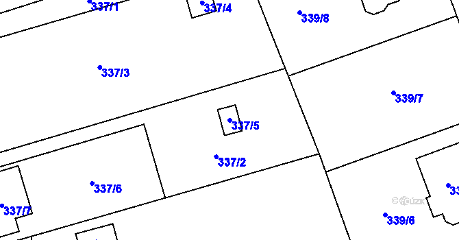 Parcela st. 337/5 v KÚ Kunčičky u Bašky, Katastrální mapa