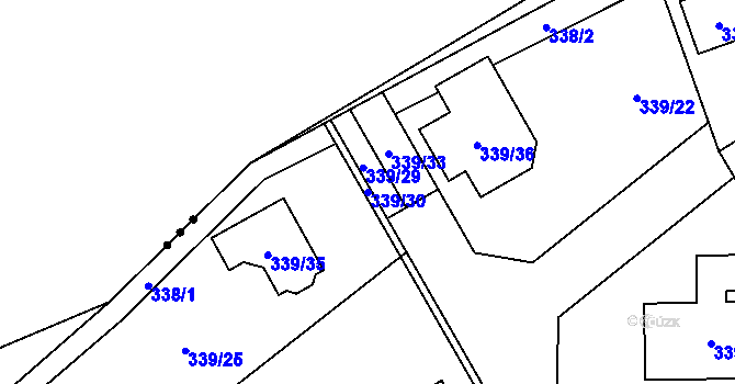 Parcela st. 339/30 v KÚ Kunčičky u Bašky, Katastrální mapa