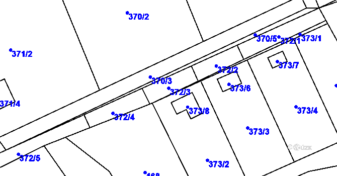 Parcela st. 372/3 v KÚ Kunčičky u Bašky, Katastrální mapa