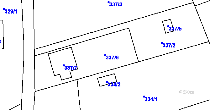 Parcela st. 337/6 v KÚ Kunčičky u Bašky, Katastrální mapa