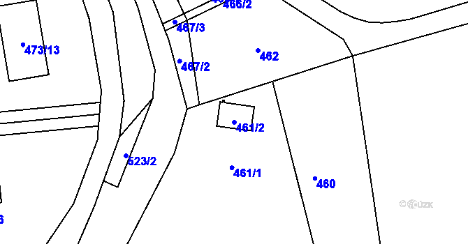 Parcela st. 461/2 v KÚ Kunčičky u Bašky, Katastrální mapa