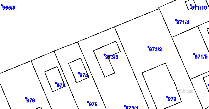 Parcela st. 973/3 v KÚ Kunčičky u Bašky, Katastrální mapa