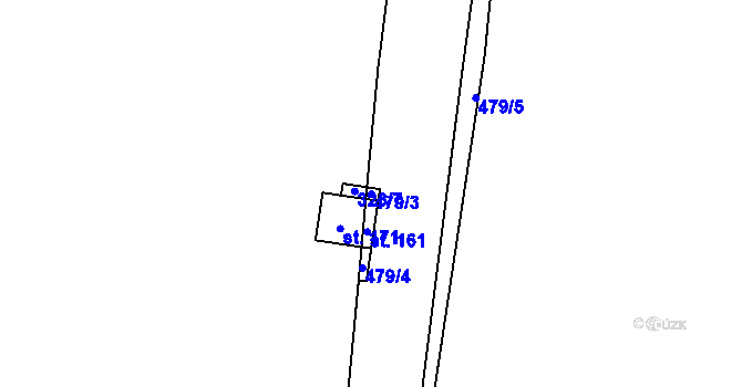 Parcela st. 479/3 v KÚ Bašnice, Katastrální mapa