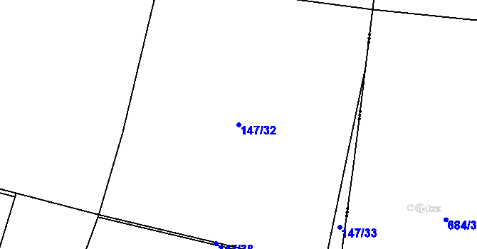 Parcela st. 147/32 v KÚ Bašnice, Katastrální mapa