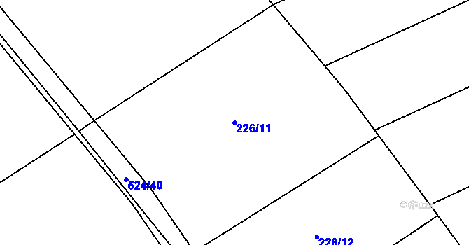 Parcela st. 226/11 v KÚ Bašnice, Katastrální mapa
