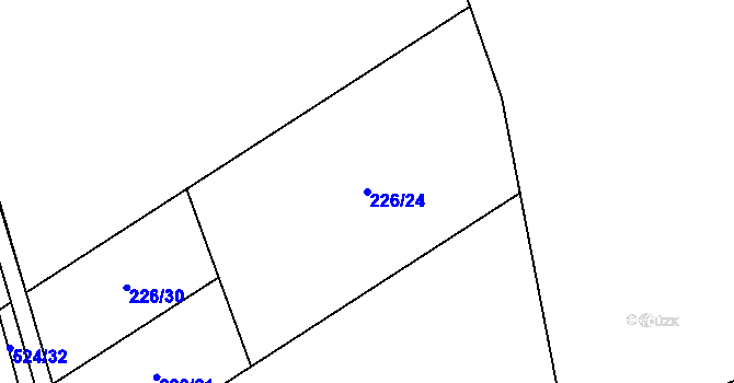Parcela st. 226/24 v KÚ Bašnice, Katastrální mapa