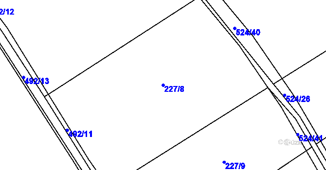 Parcela st. 227/8 v KÚ Bašnice, Katastrální mapa
