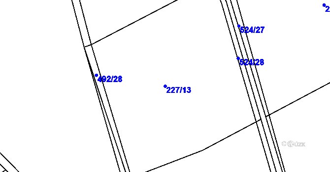 Parcela st. 227/13 v KÚ Bašnice, Katastrální mapa