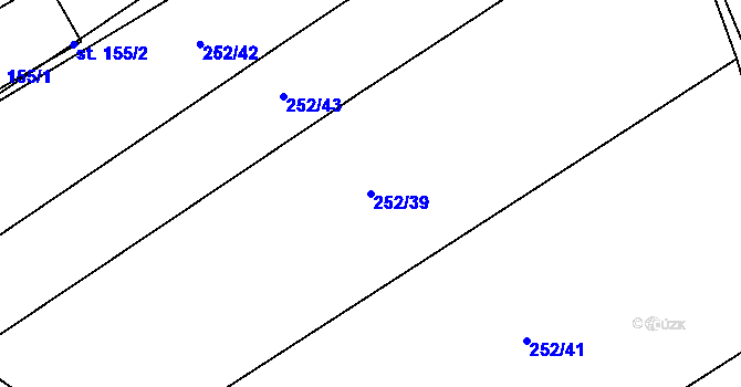 Parcela st. 252/39 v KÚ Bašnice, Katastrální mapa