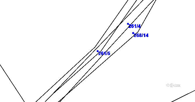 Parcela st. 261/5 v KÚ Bašnice, Katastrální mapa