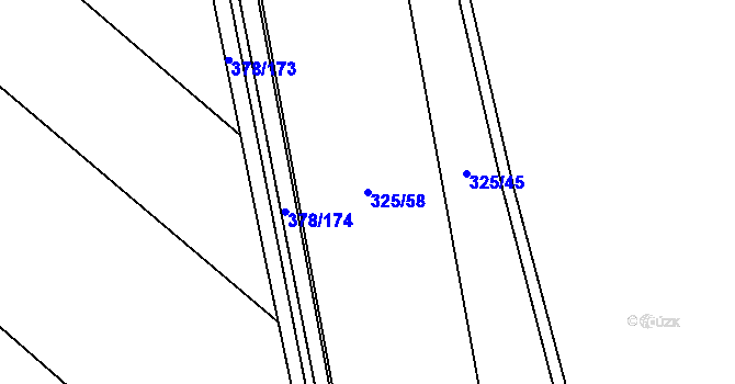Parcela st. 325/58 v KÚ Bašnice, Katastrální mapa