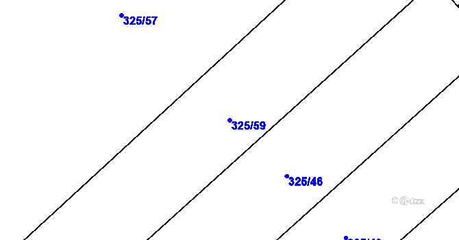 Parcela st. 325/59 v KÚ Bašnice, Katastrální mapa