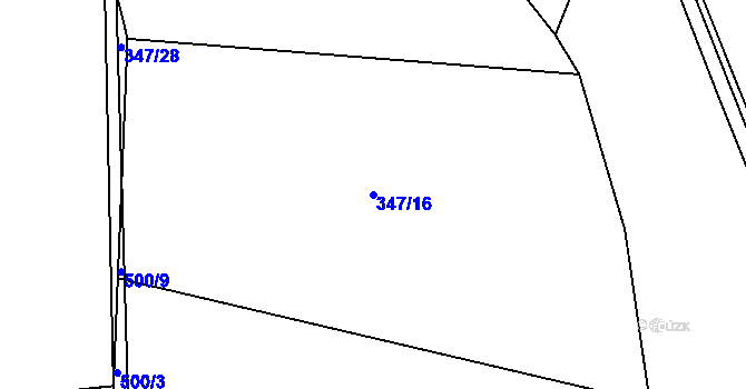 Parcela st. 347/16 v KÚ Bašnice, Katastrální mapa