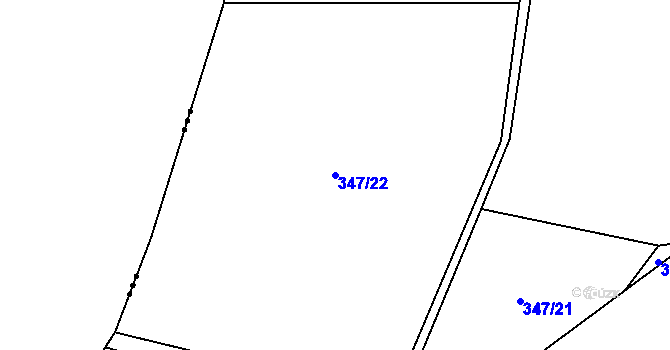 Parcela st. 347/22 v KÚ Bašnice, Katastrální mapa