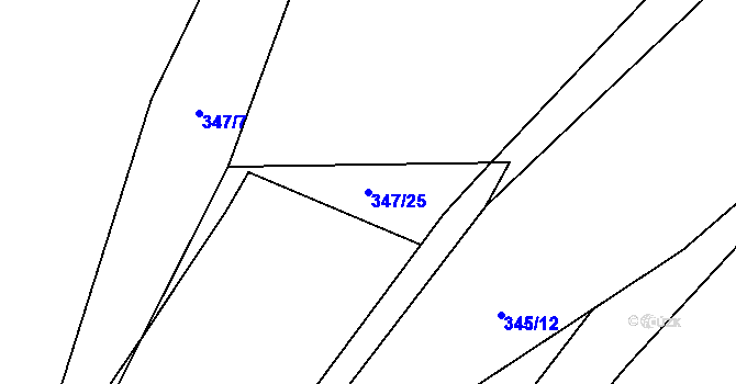 Parcela st. 347/25 v KÚ Bašnice, Katastrální mapa