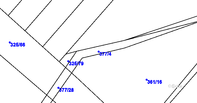 Parcela st. 377/4 v KÚ Bašnice, Katastrální mapa