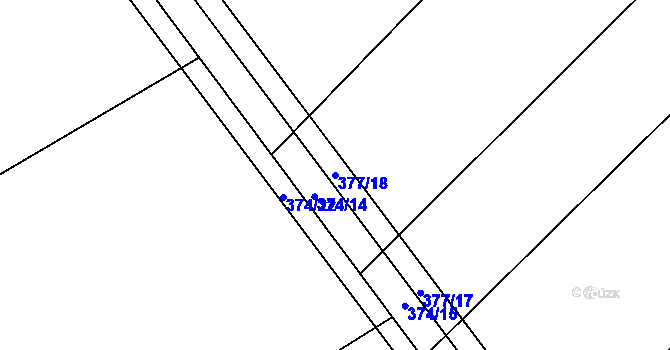 Parcela st. 377/18 v KÚ Bašnice, Katastrální mapa