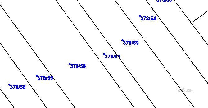 Parcela st. 378/61 v KÚ Bašnice, Katastrální mapa