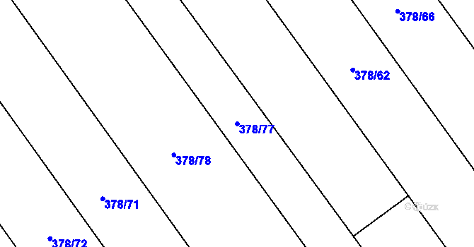 Parcela st. 378/77 v KÚ Bašnice, Katastrální mapa