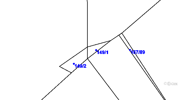 Parcela st. 149/1 v KÚ Bašť, Katastrální mapa