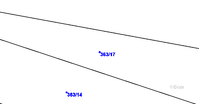 Parcela st. 363/17 v KÚ Bašť, Katastrální mapa