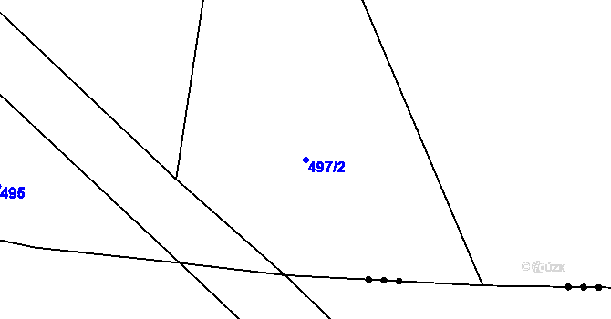 Parcela st. 497/2 v KÚ Bašť, Katastrální mapa