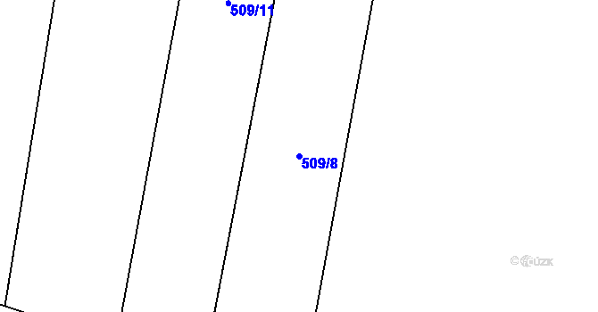 Parcela st. 509/8 v KÚ Bašť, Katastrální mapa