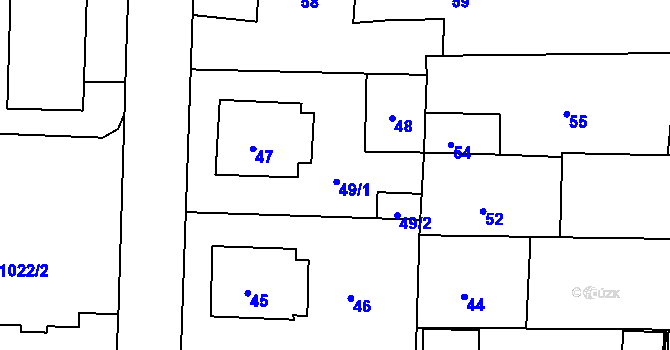 Parcela st. 49 v KÚ Batelov, Katastrální mapa