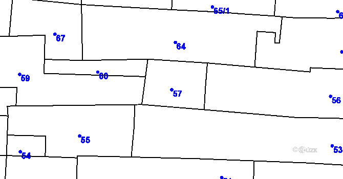 Parcela st. 57 v KÚ Batelov, Katastrální mapa