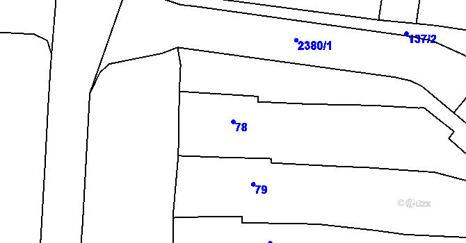 Parcela st. 78 v KÚ Batelov, Katastrální mapa