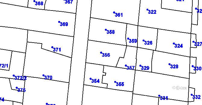 Parcela st. 356 v KÚ Batelov, Katastrální mapa
