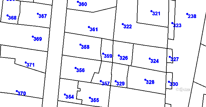 Parcela st. 359 v KÚ Batelov, Katastrální mapa