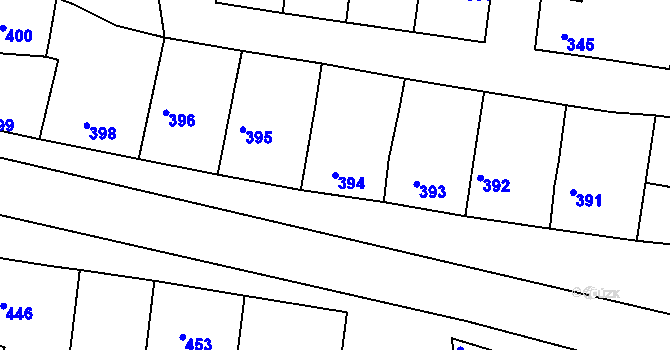 Parcela st. 394 v KÚ Batelov, Katastrální mapa