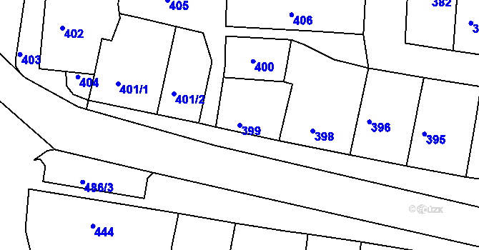 Parcela st. 399 v KÚ Batelov, Katastrální mapa