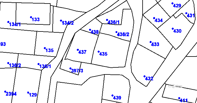 Parcela st. 435 v KÚ Batelov, Katastrální mapa