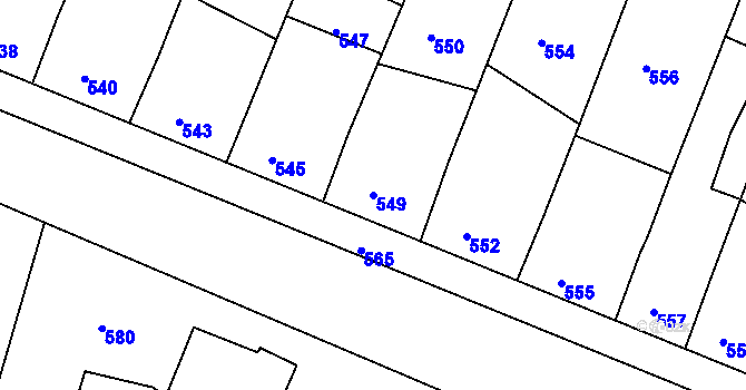 Parcela st. 549 v KÚ Batelov, Katastrální mapa