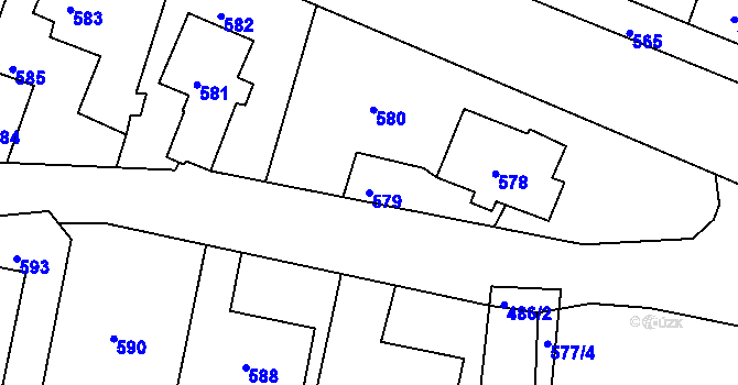 Parcela st. 579 v KÚ Batelov, Katastrální mapa